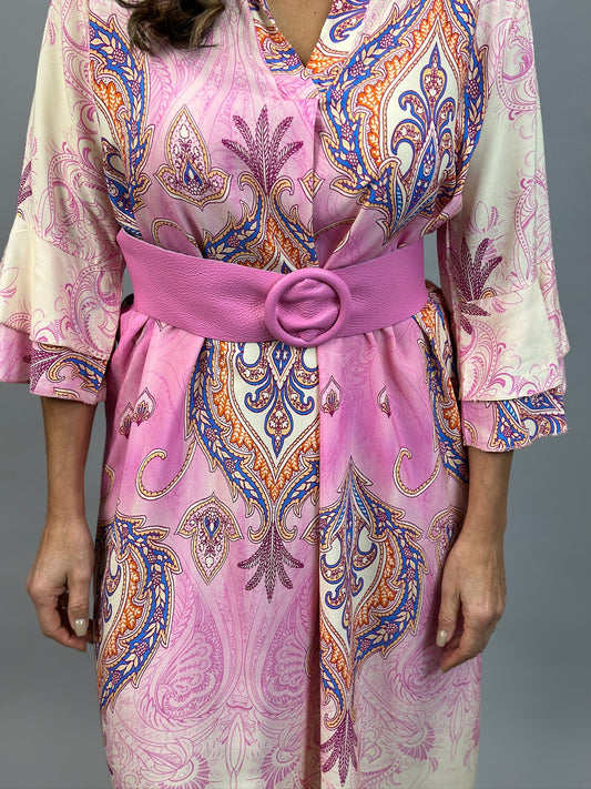 Leveä vyö pinkki ja musta