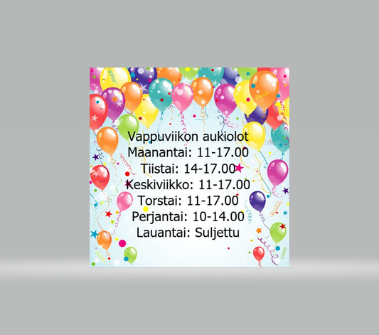 Vappuviikon aukiolot