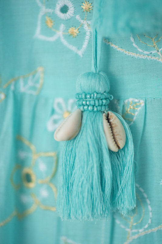 Lyhyt akvamariini Boho mekko