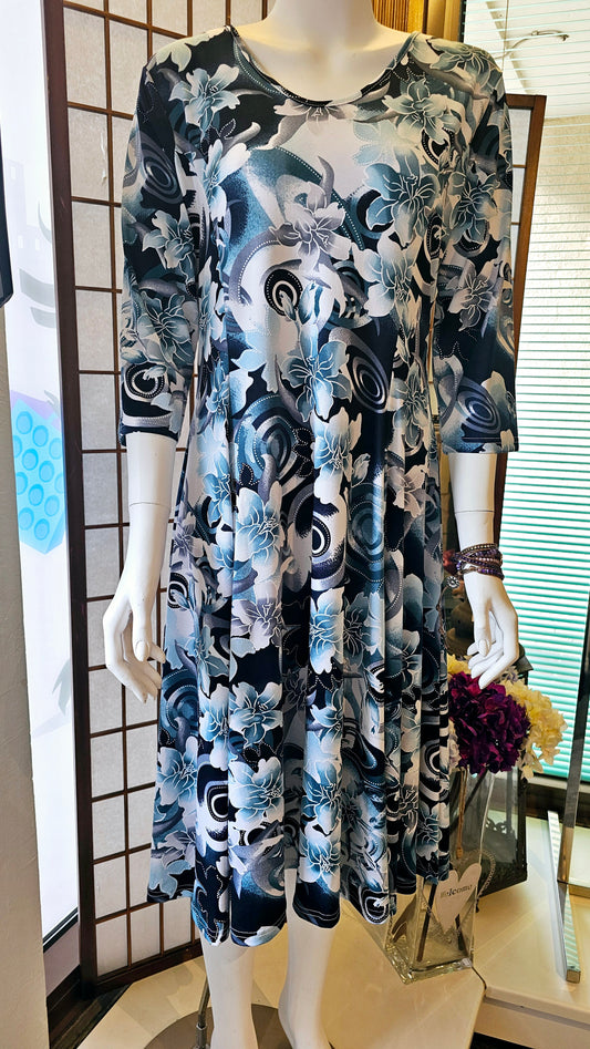 Vihreäsävyinen mekko