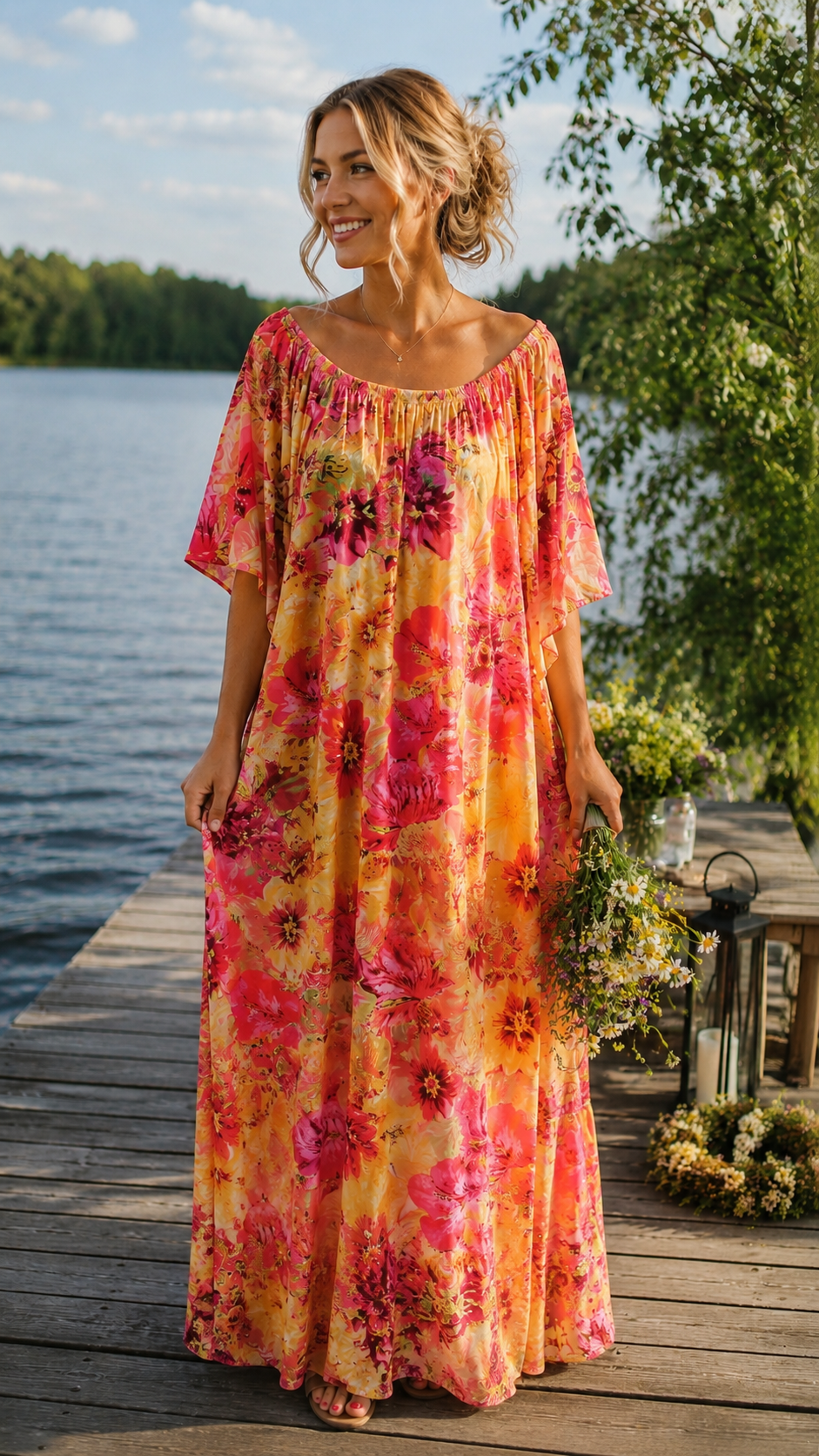 Kukallinen maximekko