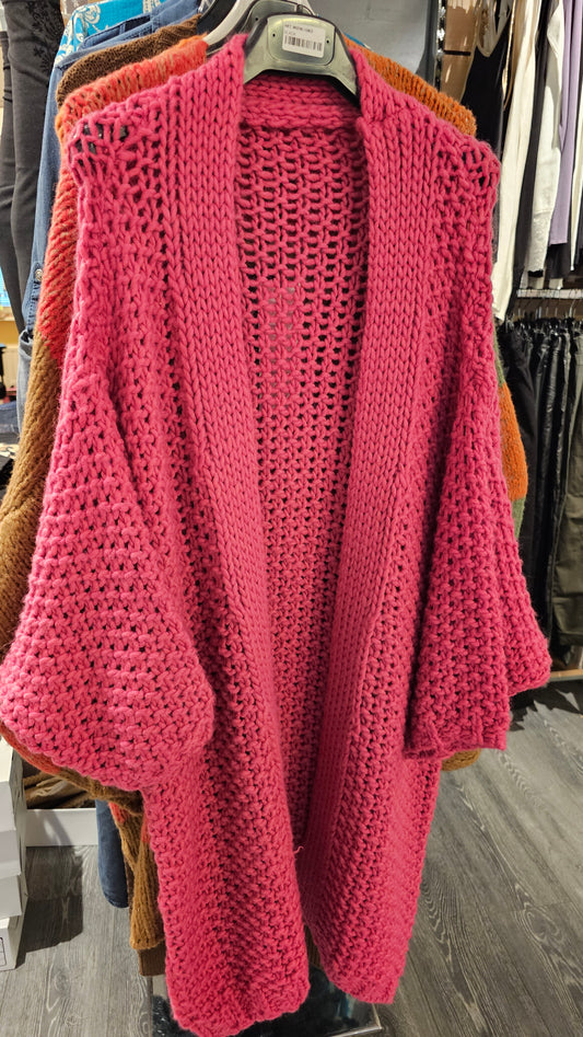 Neuletakki pinkki