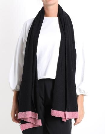 Musta kashmir sekoitteinen huivi