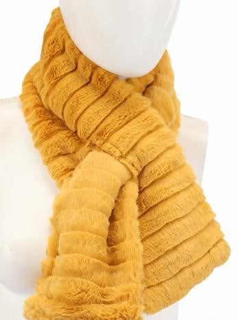 Pehmo karva huivi keltainen ja harmaa